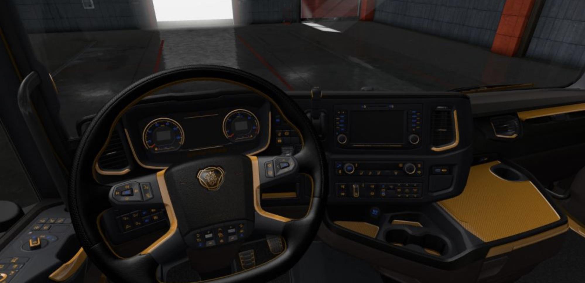 ETS2 - Scania S & R Black - Yellow Interior (1.36.x)