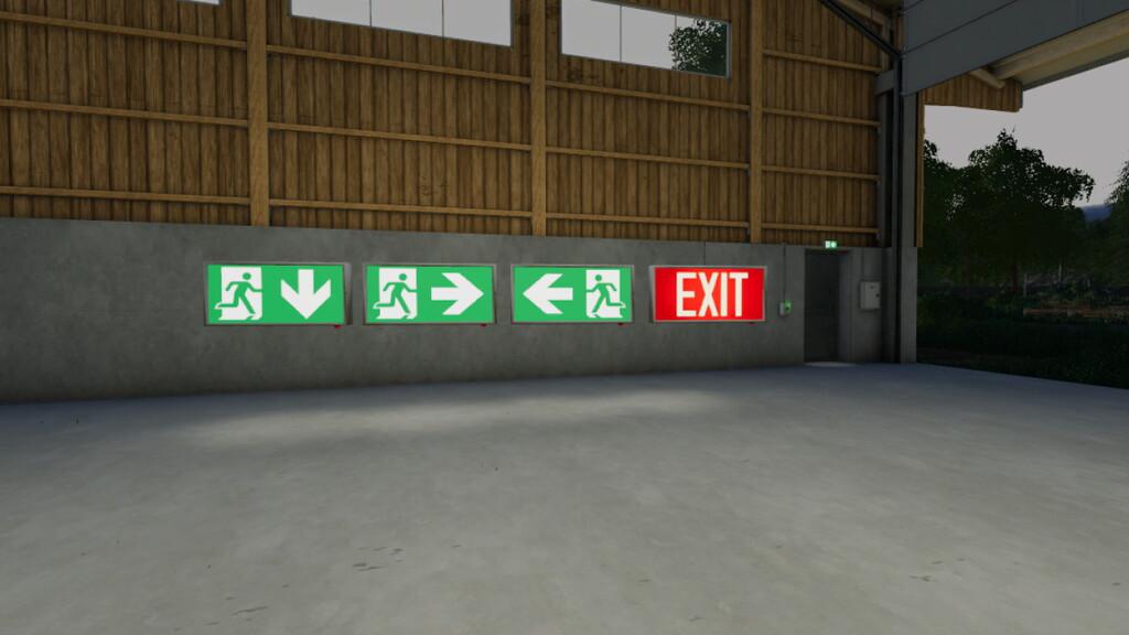 FS19 - Exit Sign (Prefab) V1.0