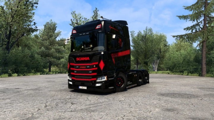 ETS2 - Scania R Black and Red Skin V1.0 (1.39.x)