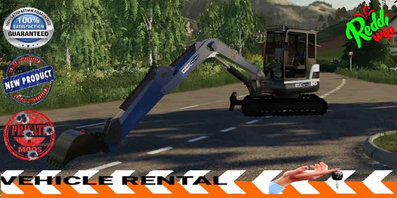 FS19 - Mini Excavator Bleu Blanc V1.5