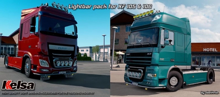 ETS2 - Kelsa Lightbars for Daf XF 105 & 106 V1.9 (1.40.x)