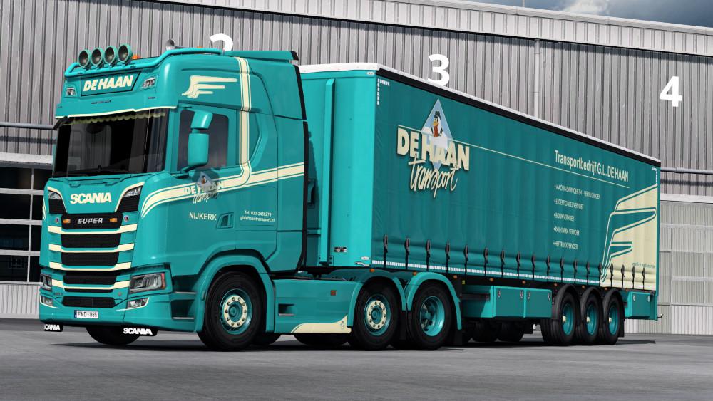 ETS2 - De Haan Combo for Vanilla Curtainsider Trailer V1.0 (1.37.x)