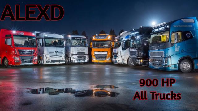 ETS2 - 900 HP for All Trucks V1.4 (1.35.X)