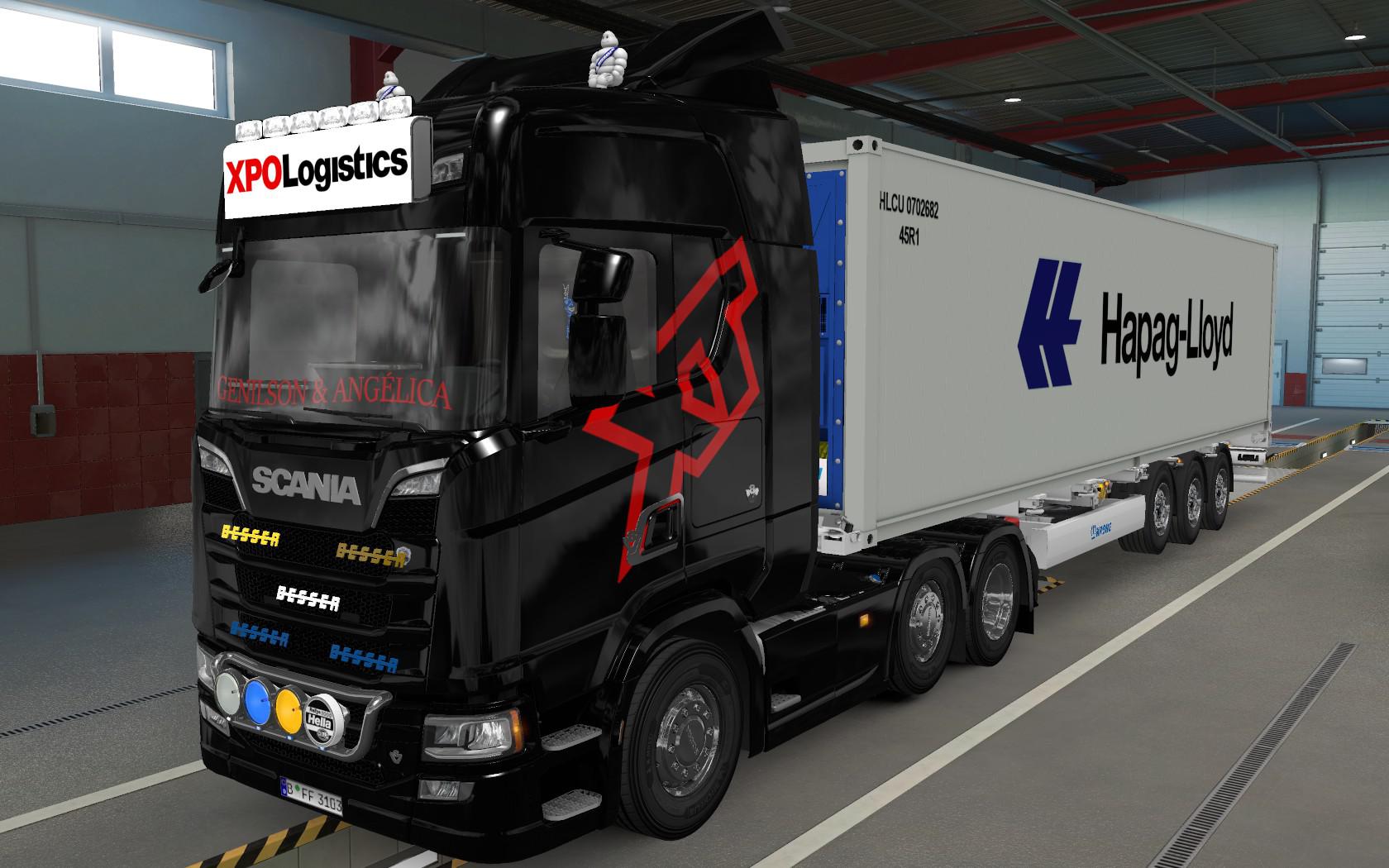 ETS2 - Big Lightbox Scania R And S 2016 XPO Logistics (1.39.x)