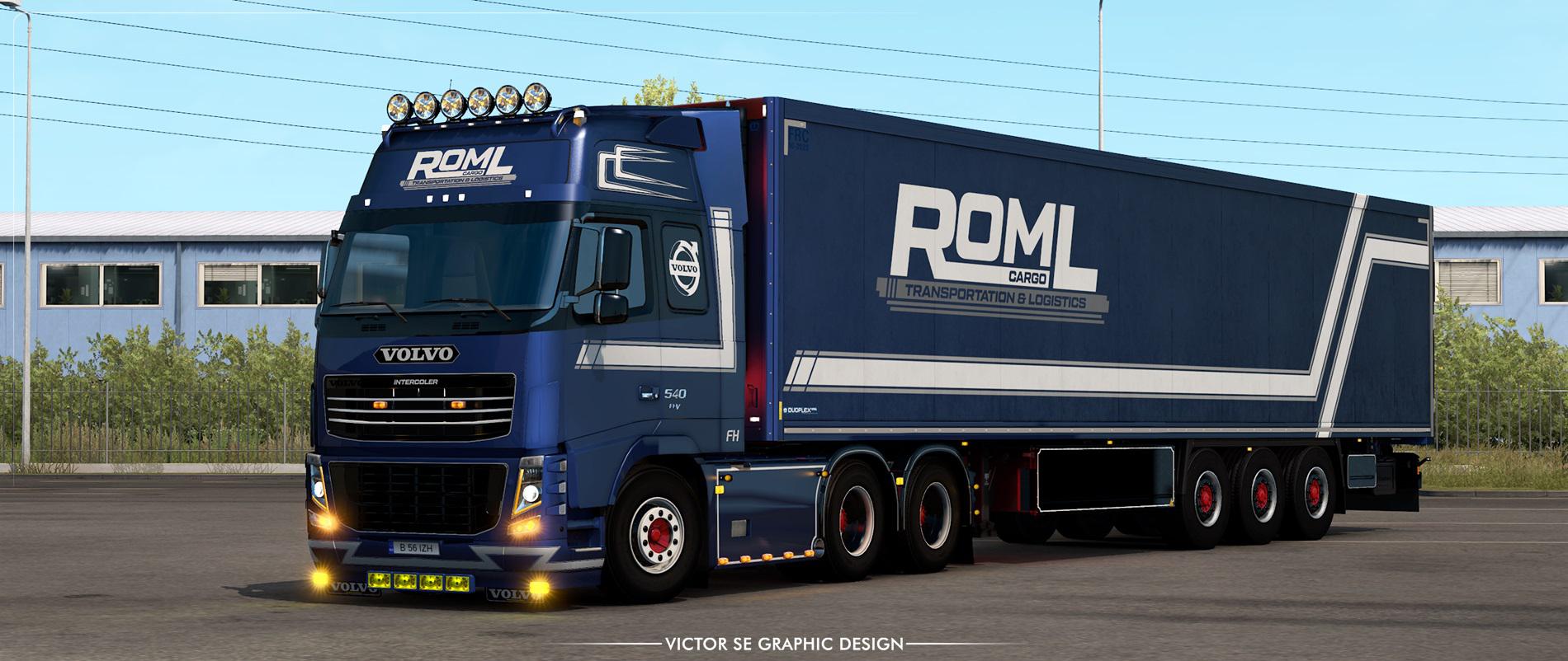 ETS2 - Roml Cargo Volvo FH3 And Krone Coolliner Skinpack V1.0 (1.39.x)
