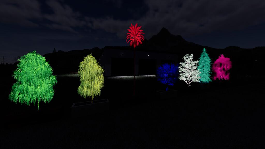 FS19 - RGB Lighted Tree Planter Box Pack V1.0