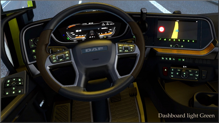 ETS2 - Dashboard Light Green for Daf 2021 XG V0.8 (1.40.x)