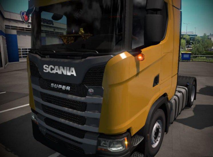 ETS2 - Scania S Yellow Pluche Interior V1.0 (1.37.x)