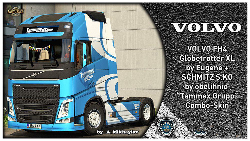 ETS2 - Volvo FH4 Tammex Grupp Combo Skin V1.0 (1.38.x)