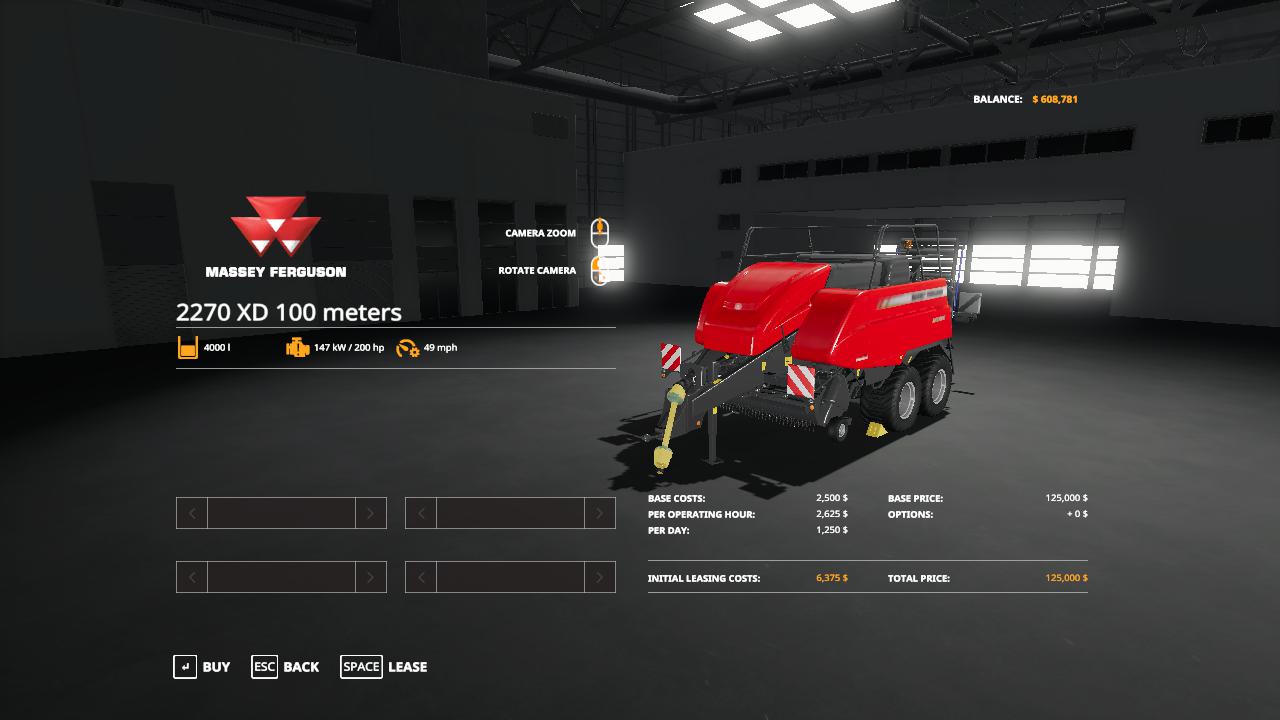 FS19 - Massey Ferguson 2270 100 Meter Baler Machine V1.0