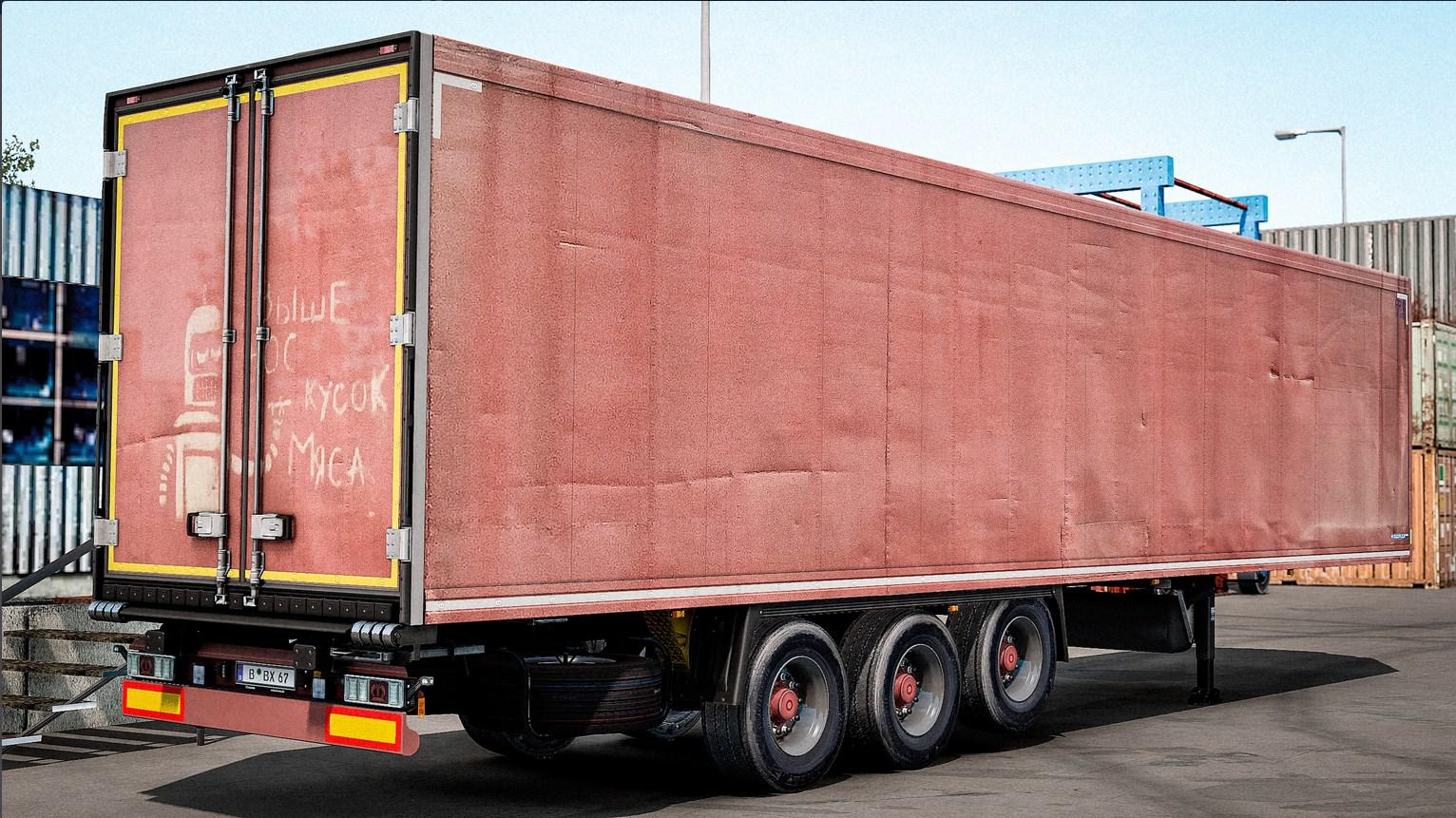 ETS2 - Old Red Trailer for Your Own Krone Trailer V1.0 (1.38.x)