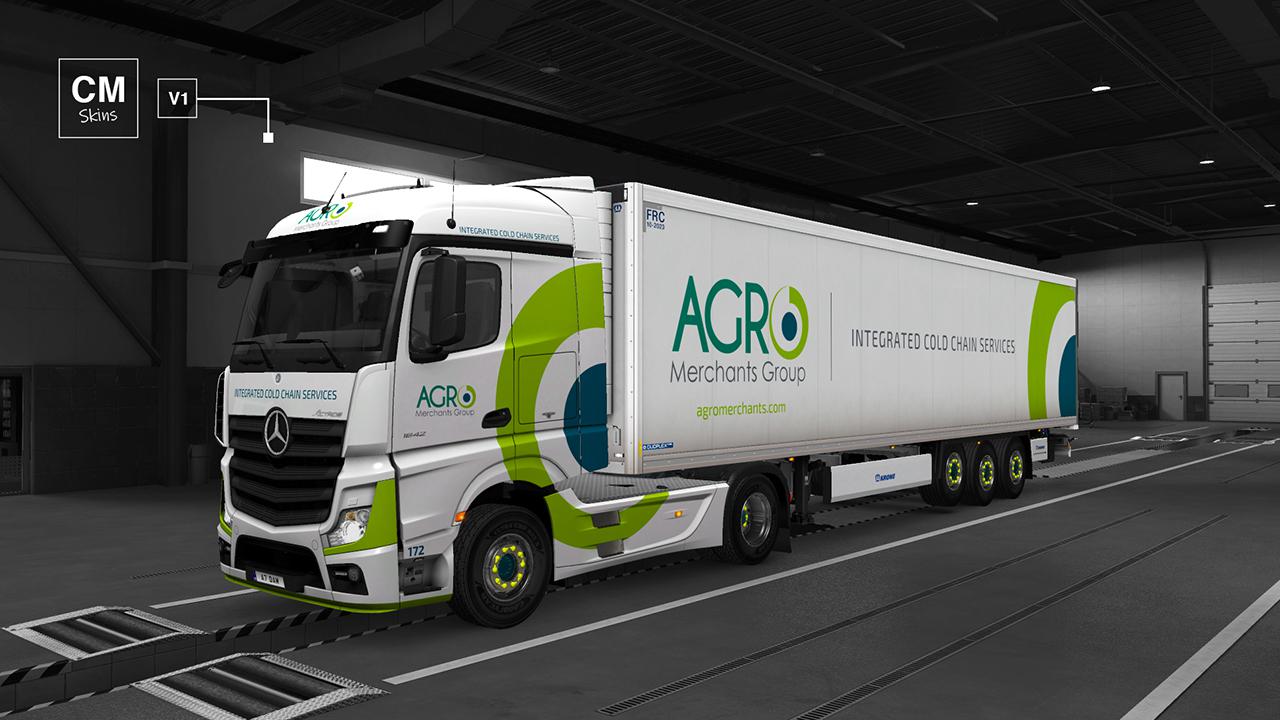 ETS2 - Agro Merchants Merc MP4 + Krone Combi Skin V1.0 (1.37.x)