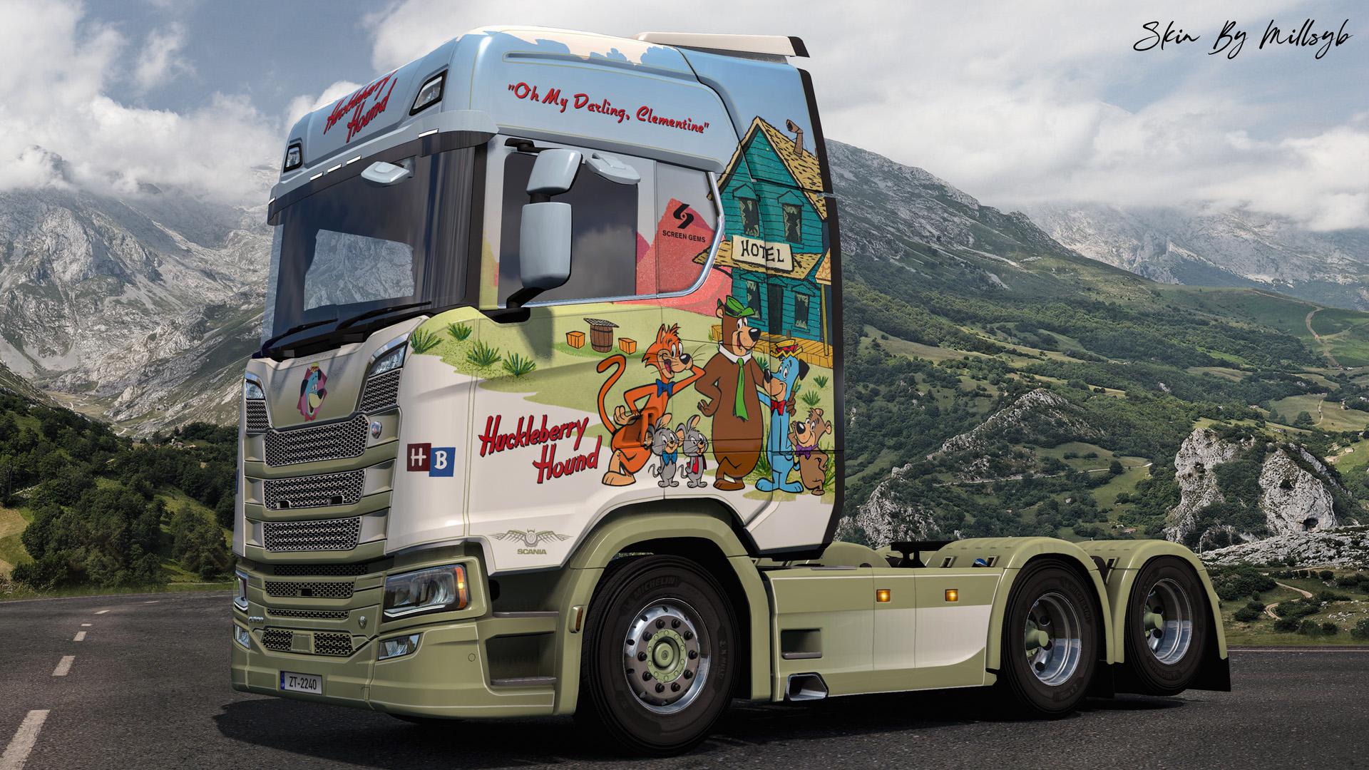 ETS2 - Scania NG Huckleberry Hound Skin V1.0 (1.36.x)