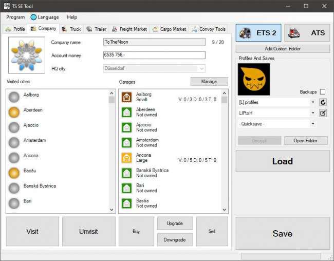 ETS2 - TS Save Editor Tool V0.2.4.0 (1.39.x)