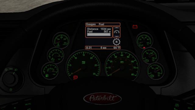ATS - Peterbilt 579 DarkGreen Dashboard (1.39 - 1.40)