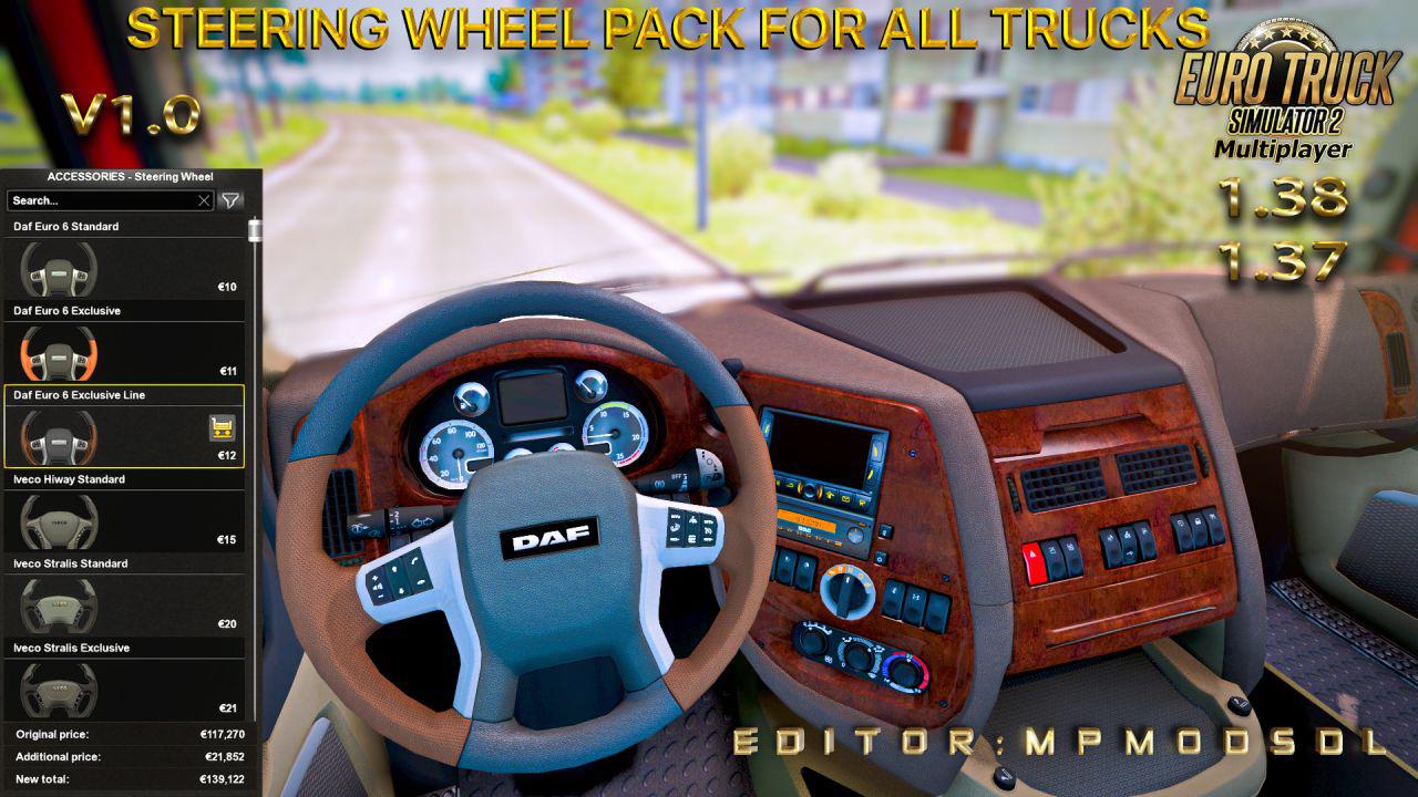ETS2 - Steering Wheel Pack for All Trucks for Multiplayer (1.38.x)