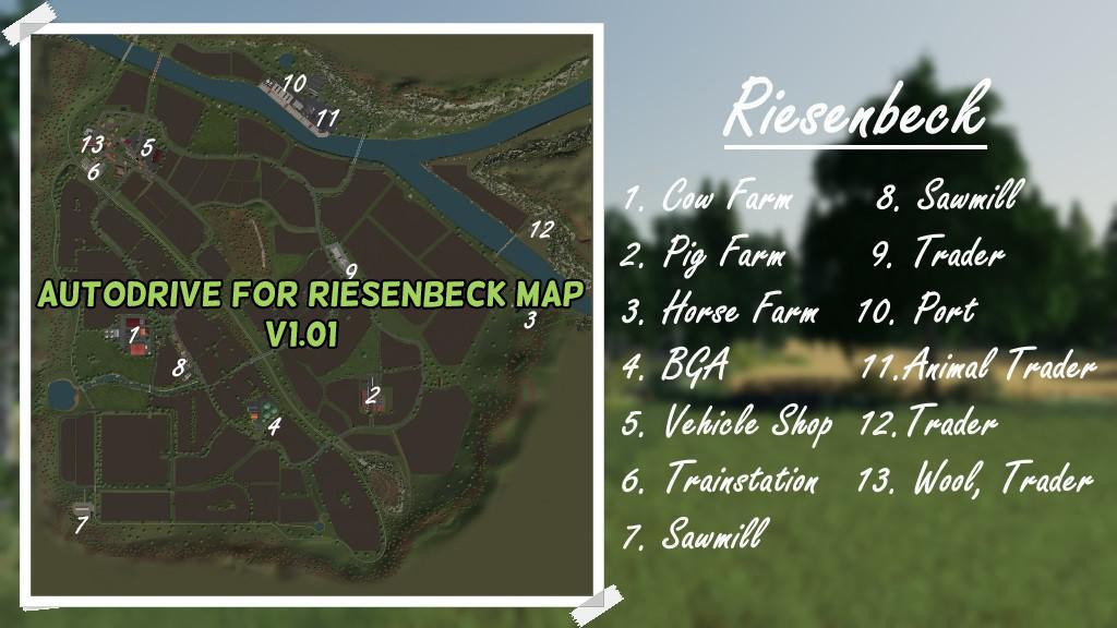 FS19 - Autodrive for Riesenbeck Map V1.01