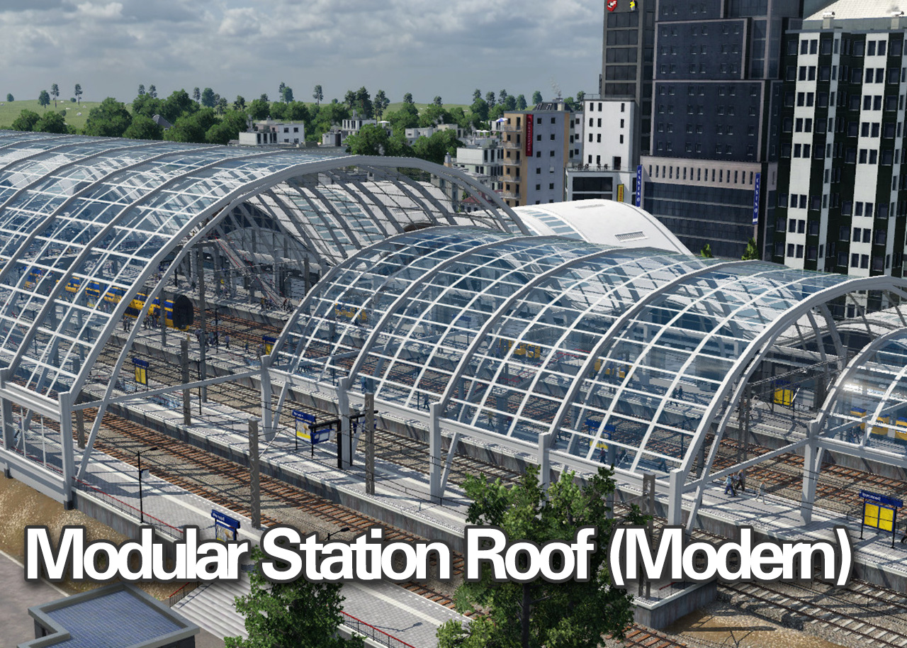 Transport Fever 2 - Modular Station Roof (Modern)