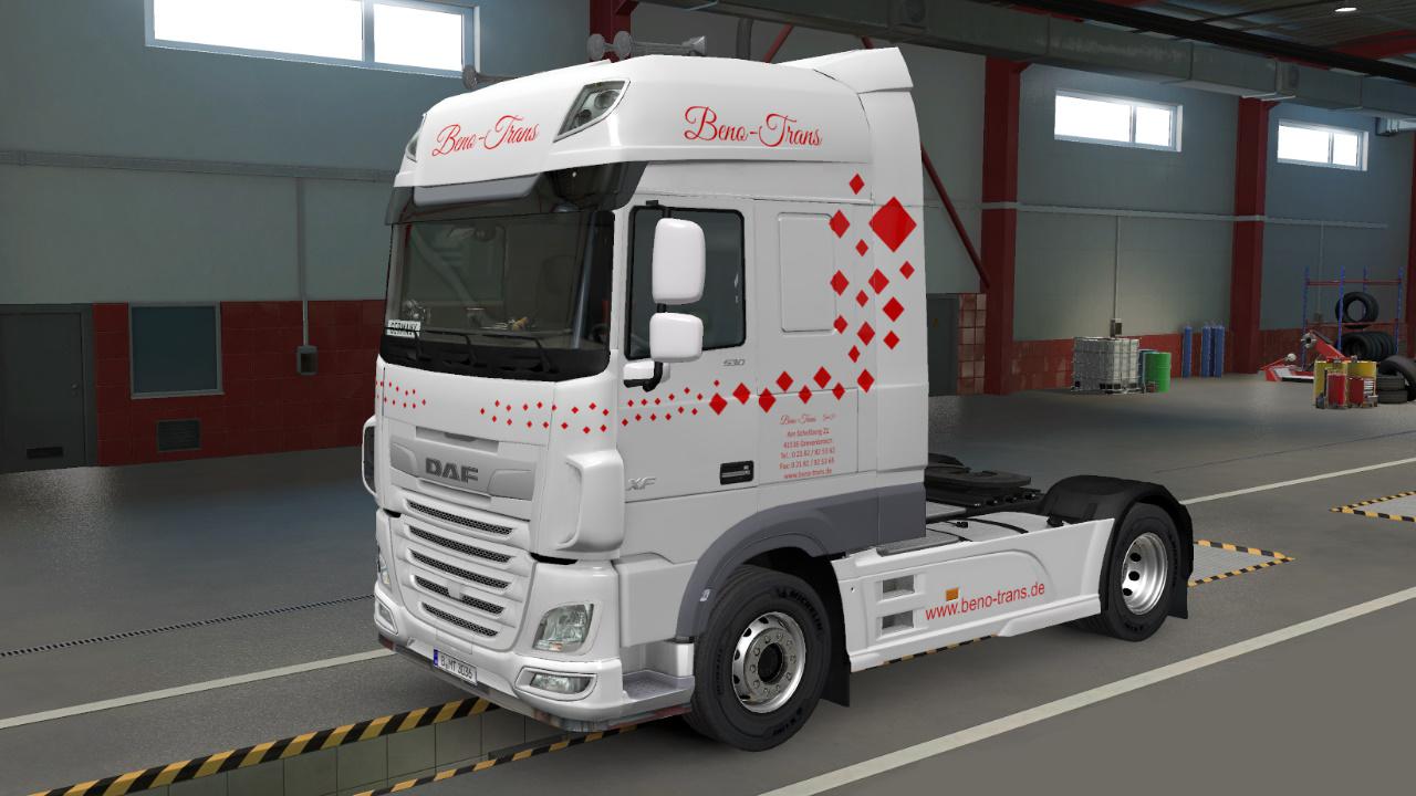 ETS2 - Beno-Trans DAF & Reefer Skin V1.0 (1.39.x)