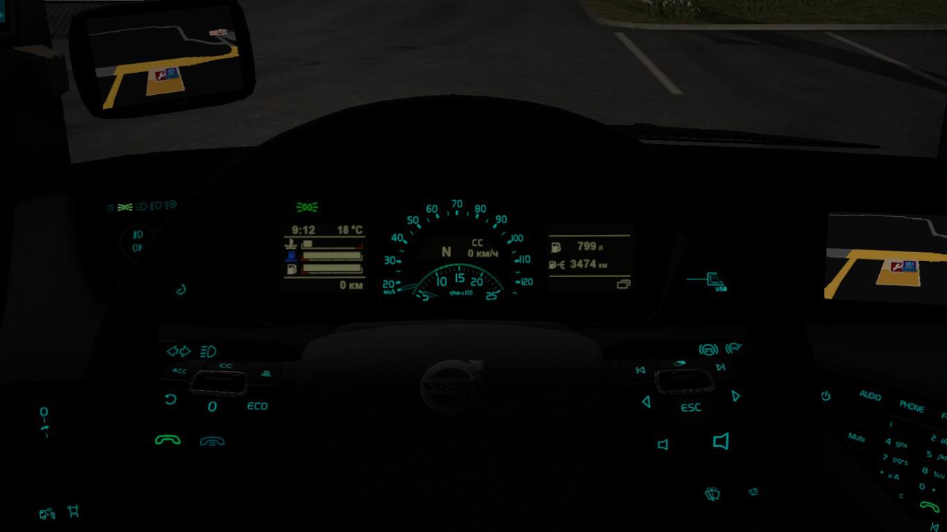 ETS2 - Aquamarine Volvo Dashboard V1.0 (1.40.x)
