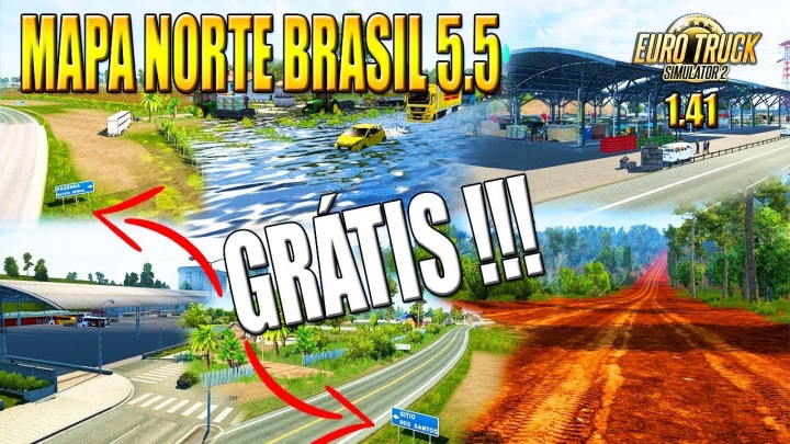 ETS2 - New North Brazil Map V5.5 (1.41.x)