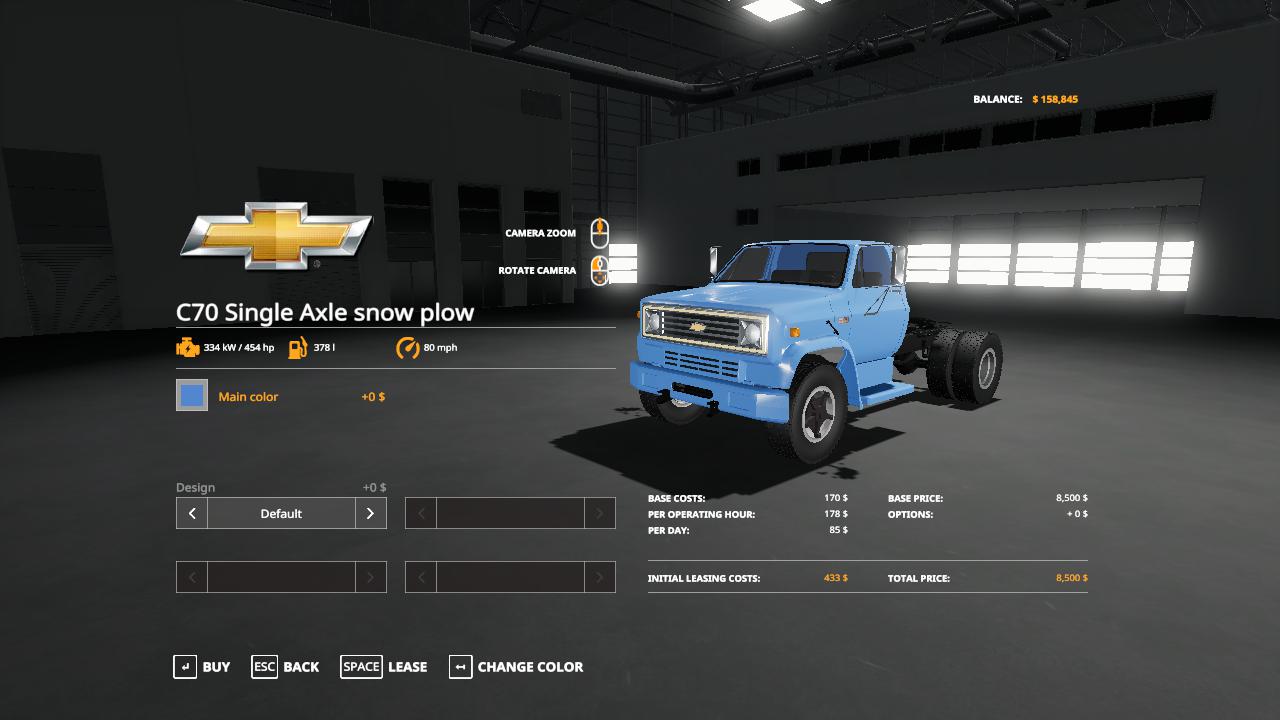 FS19 - Chevy C70 Snow Plow Truck V1.0