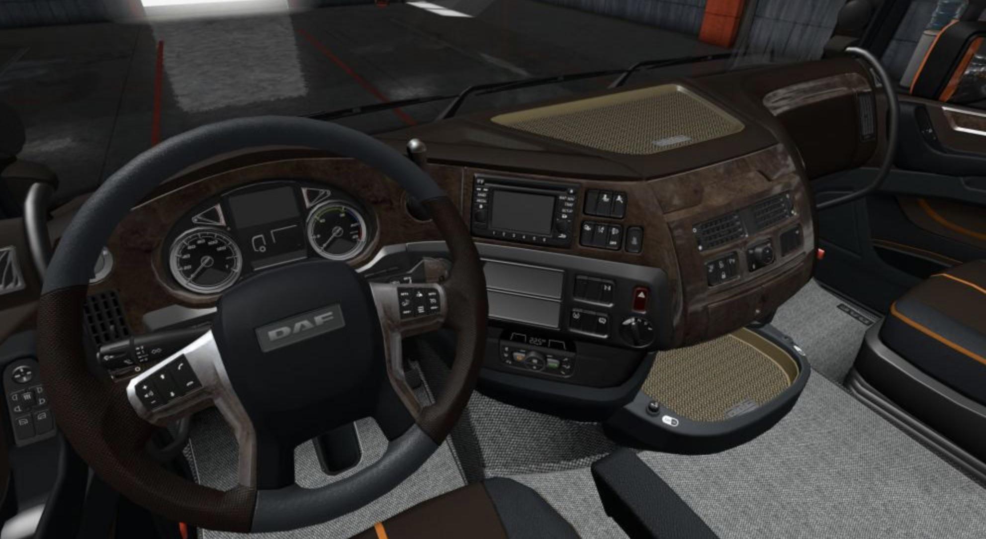 ETS2 - Daf E6 Brown Wood Lux Interior (1.36.x)
