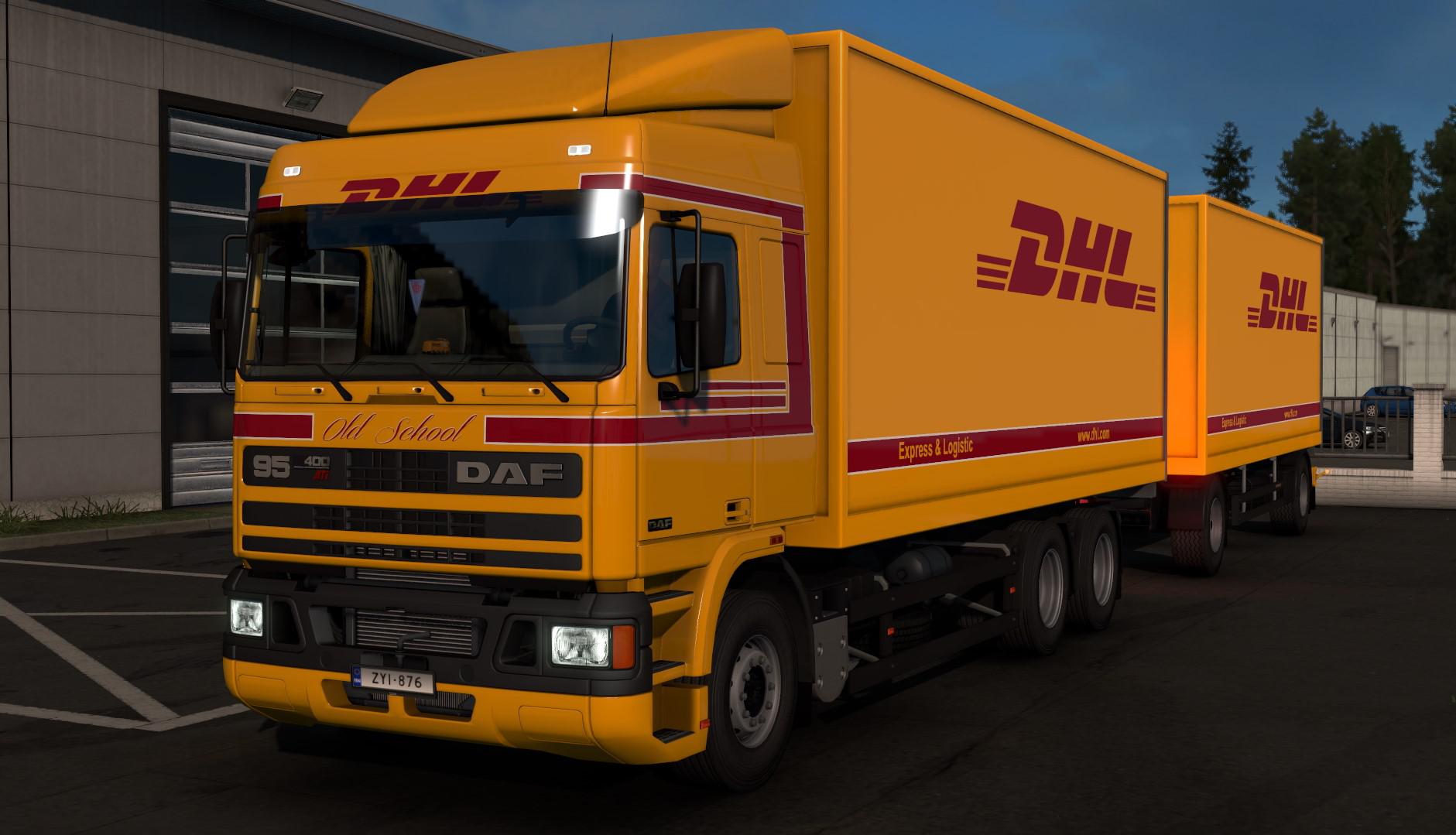 ETS2 Daf 95 DHL Skin Reworked V1.2 (1.38.x) Euro Truck Simulator 2