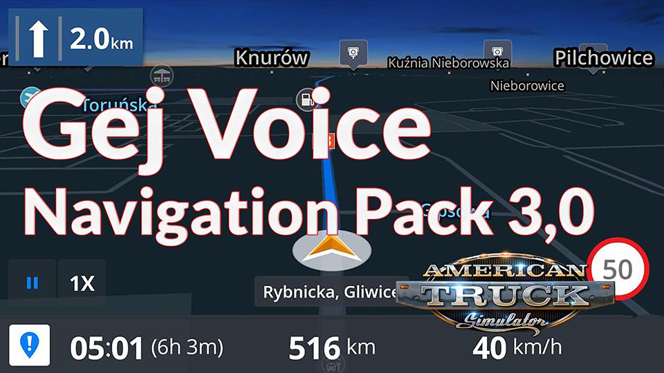 ATS - Gej Voice Navigation Pack V3.0 (1.39.x)