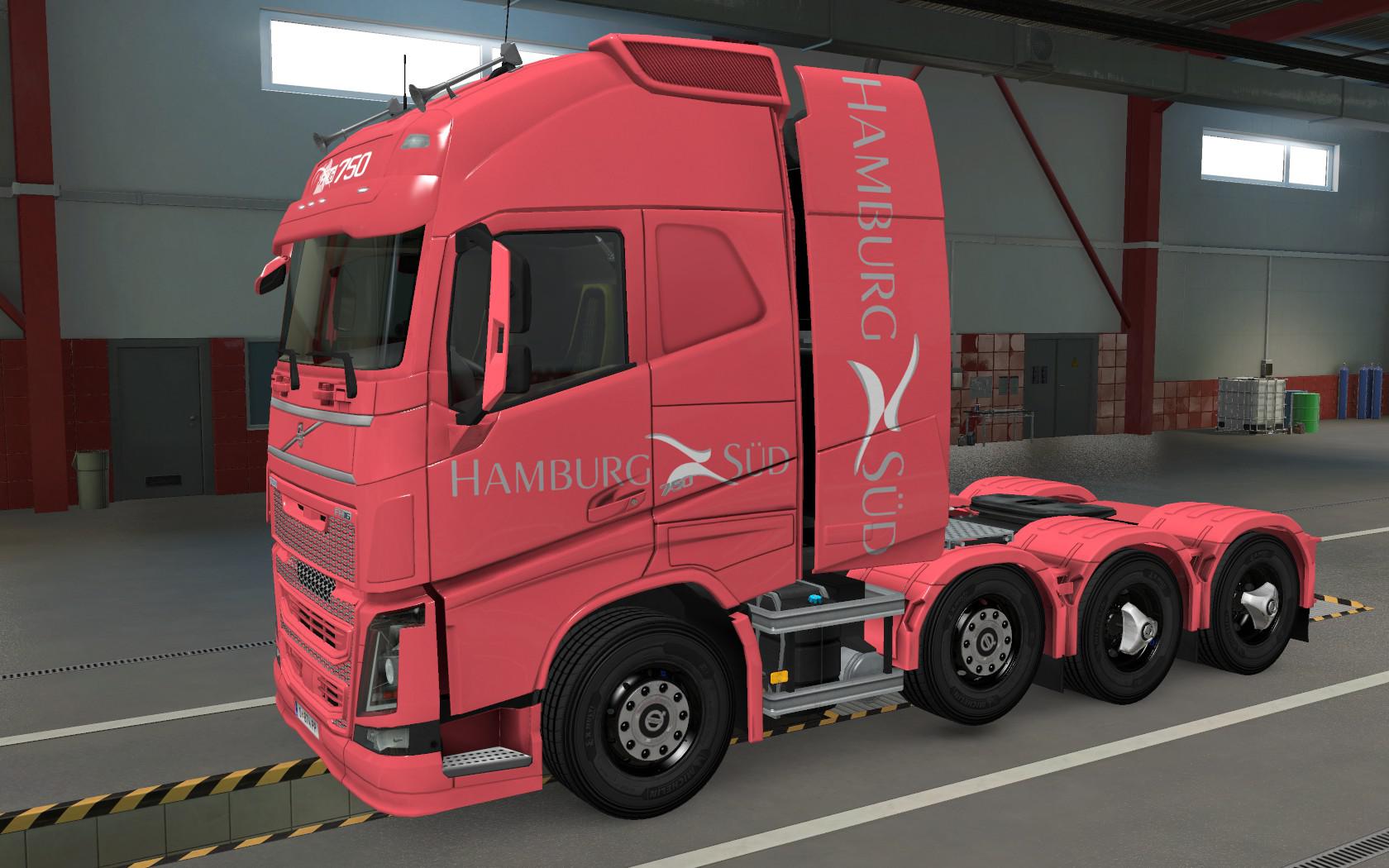 Ets2 Volvo Fh16 2012 8x4 Hamburg Sud Red Skin 1 39 X Euro Truck