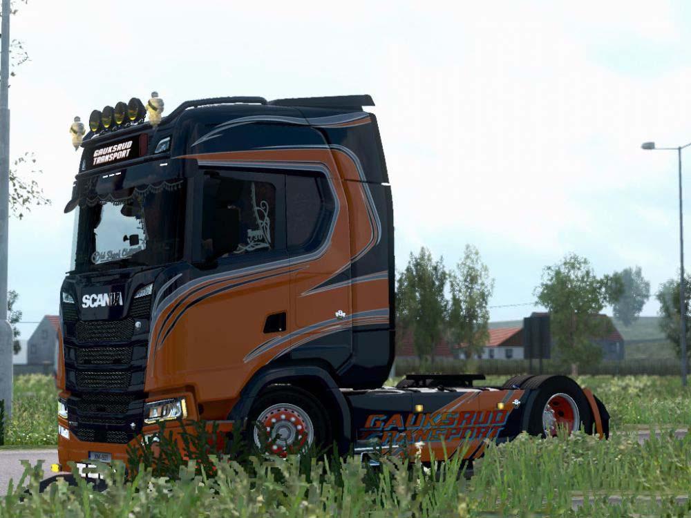 ETS2 - Scania S Gauksrud Transport Skin v1.0 (1.35.X)