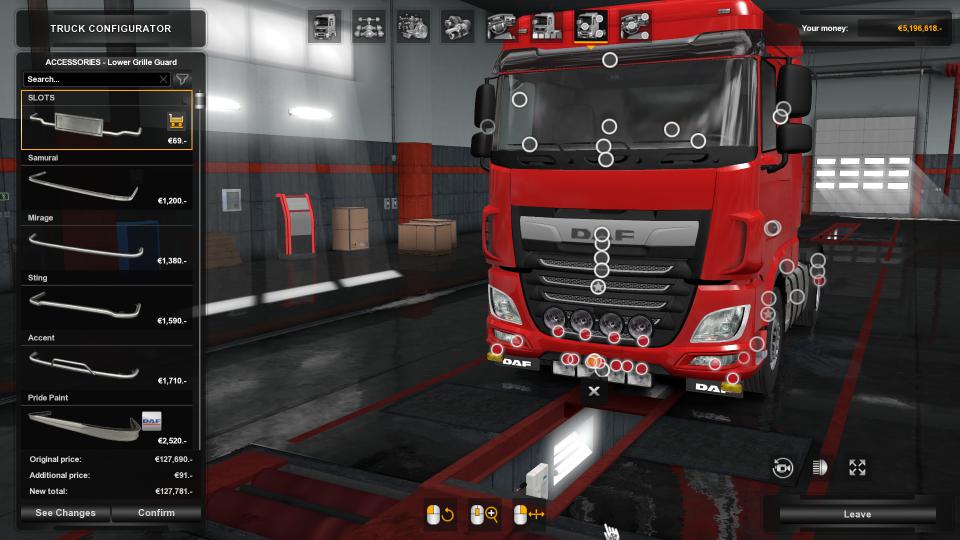 ETS2 - Bottom Slots for DAF XF Euro 6 V1.3 (1.35.X)