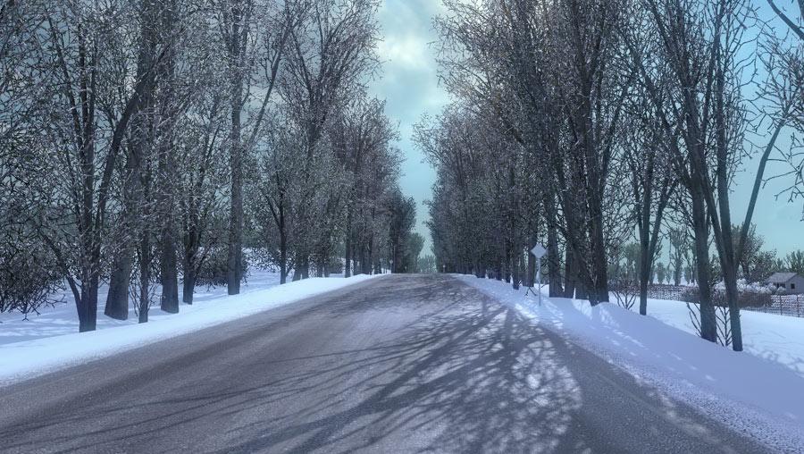 ETS2 - Frosty Winter Weather Mod V7.3 (1.36.x)