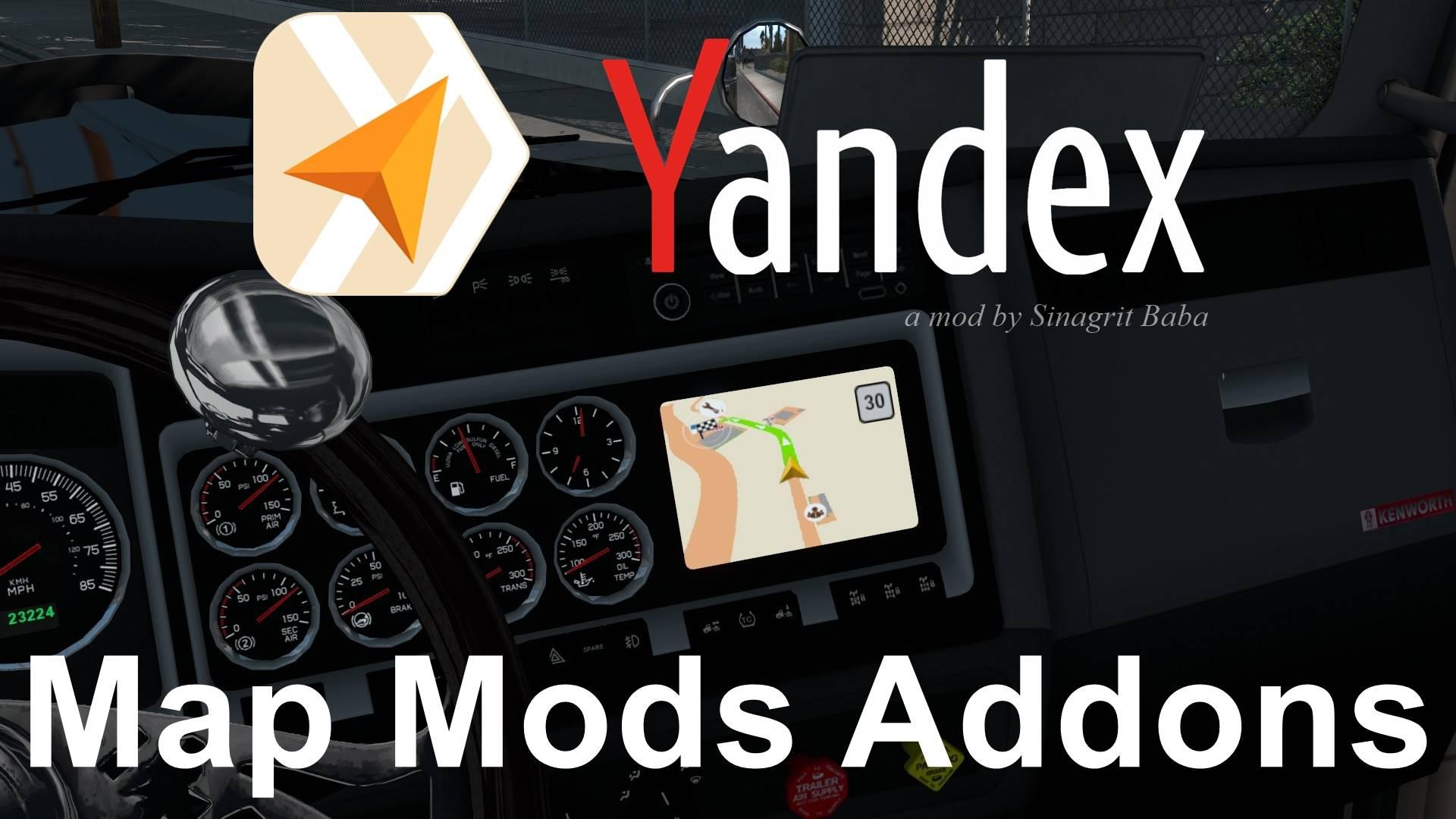 ATS - Yandex Navigator Normal & Night Map Mods Addons V1.0 (1.35.X)