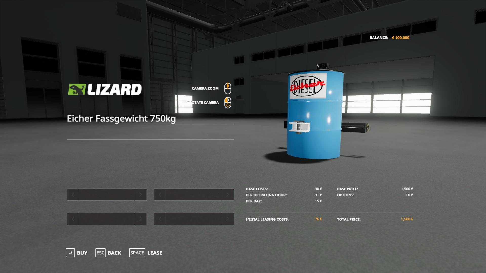 FS19 - Eicher Gewicht 750 KG V1.0