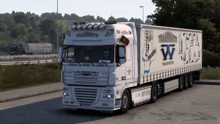 ETS2 - Daf XF 105 Trans White Skin V1.0 (1.40.x)