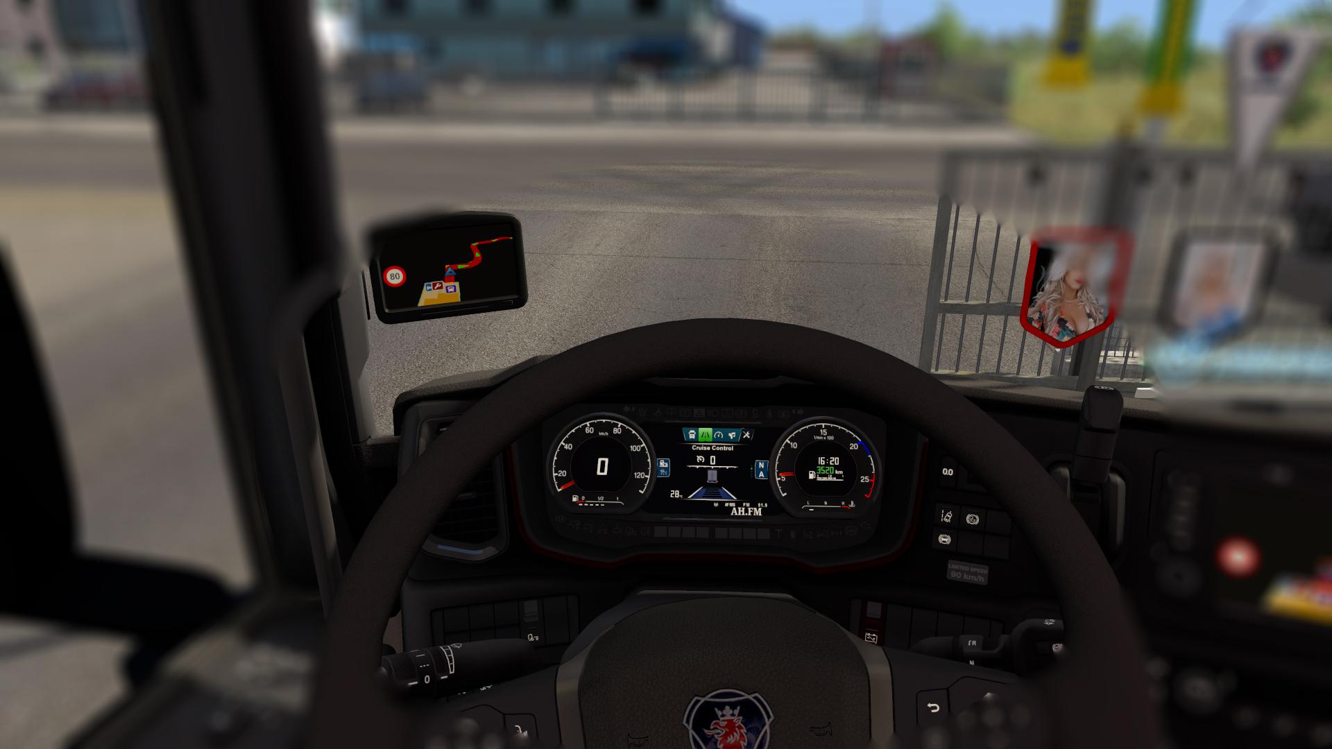 ETS2 - Afterhours FM Dashboard Radio Station on 2016 Scania V1.0 (1.36.x)
