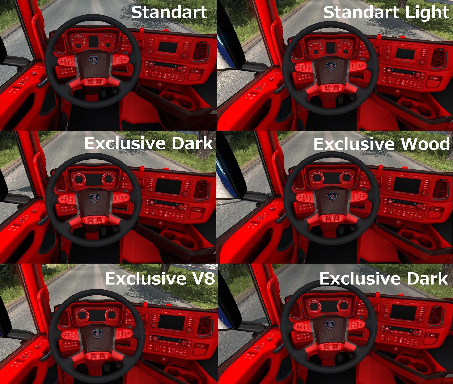 ETS2 - Red and Black Interior for Scania V1.0 (1.39.x)