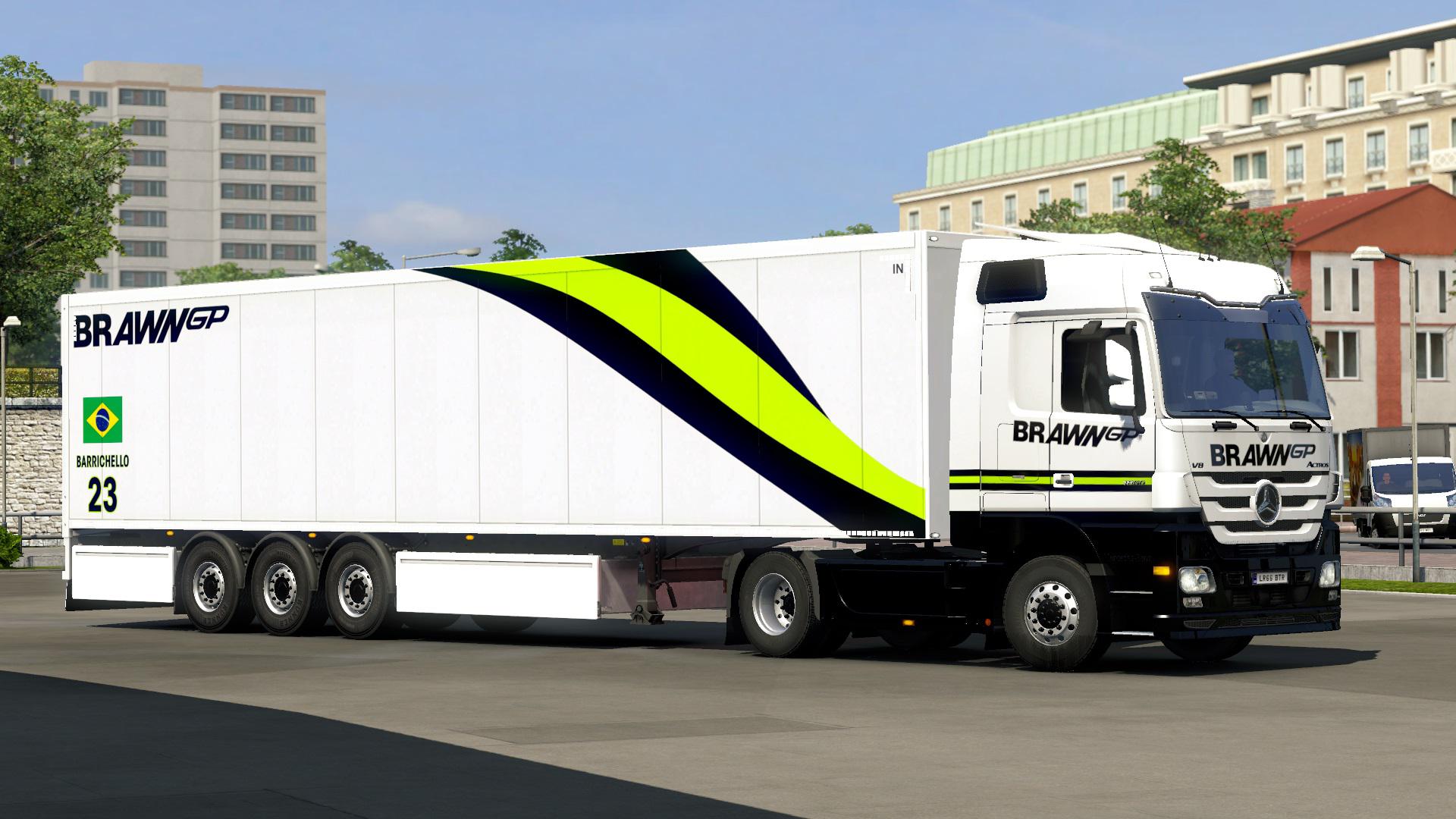 ETS2 - Brawn GP Livery Combo for MB and SCS Box Trailers V1 (1.37.x)