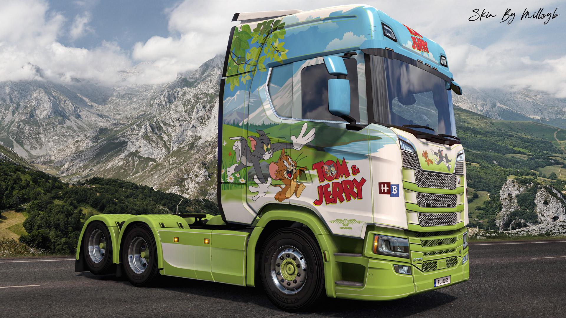 ETS2 - Tom & Jerry NG Scania Skin V1.0 (1.36.x)