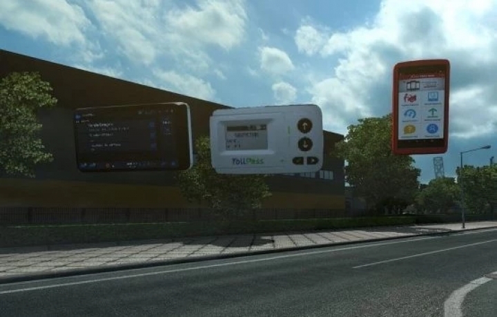 ETS2 - Toll Pass Device, GPS, Speedometer (1.41.x)