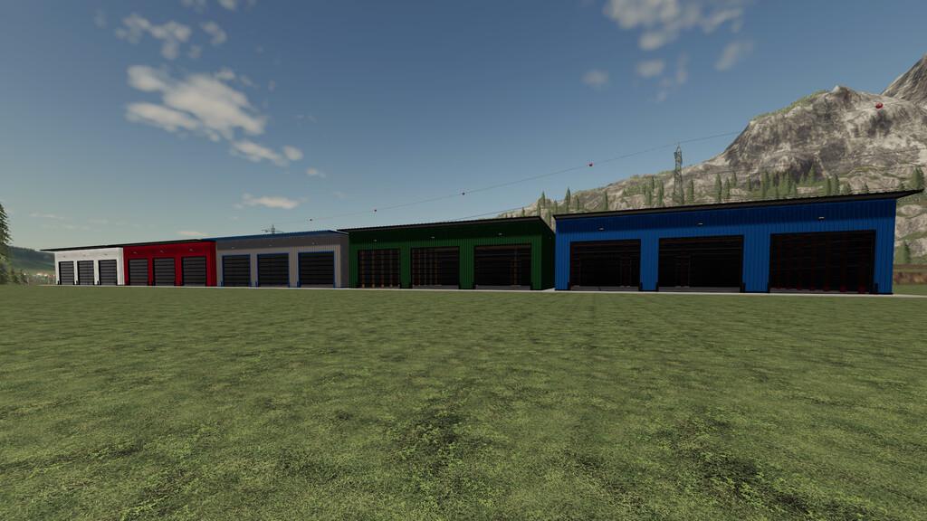 FS19 - Large Pull Through Garage Pack V1.0