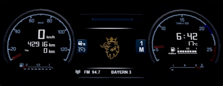 ETS2 - Scania 2016 S & R Custom Dashboard V1.8 (1.41.x)