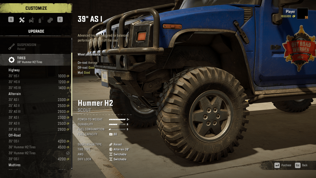 SnowRunner Scout Tires Tweak V1.0 SnowRunner