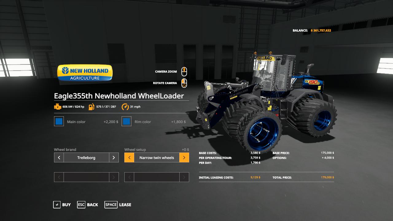 FS19 - Eagle355th New Holland WheelLoader V1.0