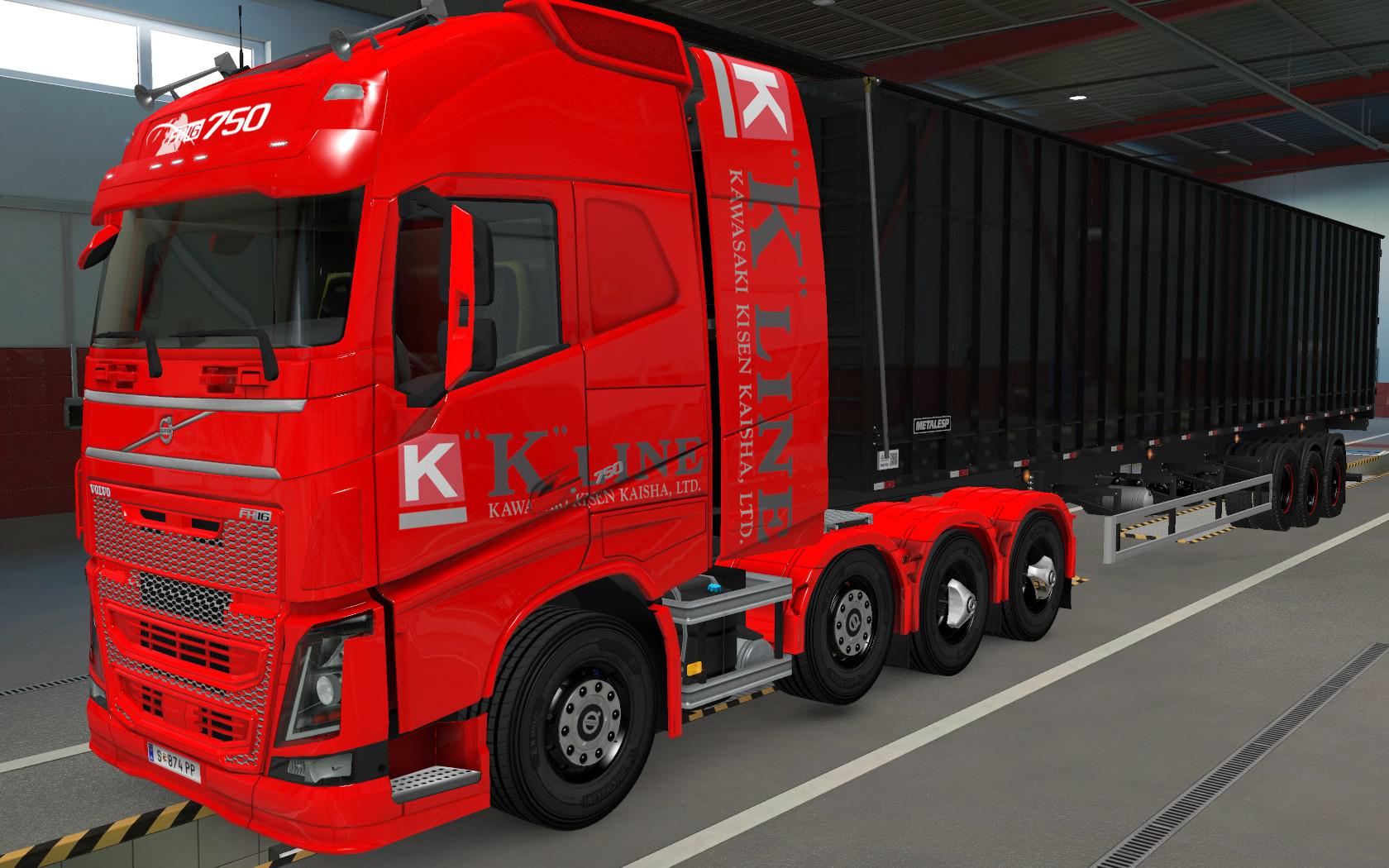 Ets2 Volvo Fh16 2012 8x4 K Line Red Skin 1 39 X Euro Truck