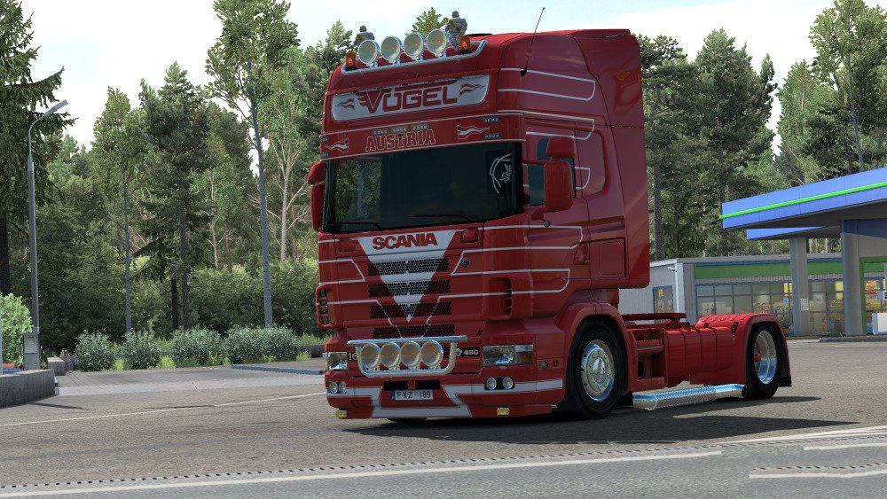 ETS2 - RJL Scania 4-Series Vogel Transporte GmbH Skin V1.0 (1.35.x)