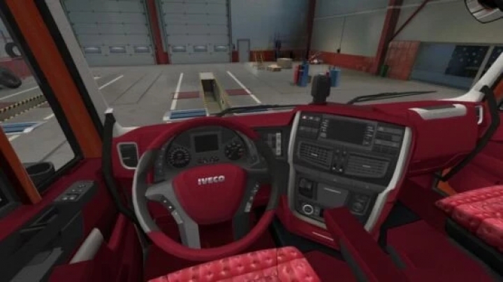ETS2 - Iveco Hi-Way Red Interior (1.41.x)