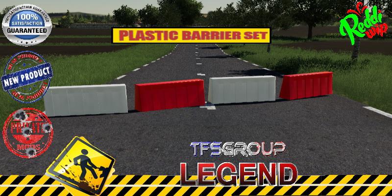 FS19 - Plastik Barriere Set V1.5