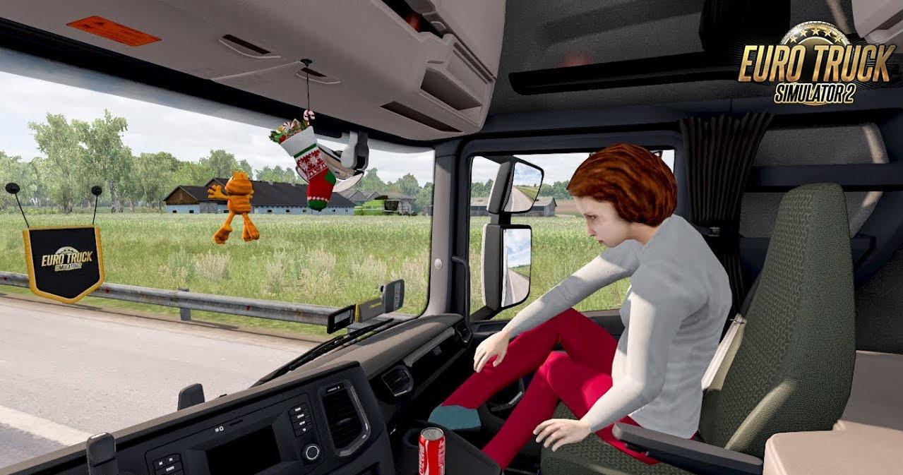 Ets2 Animated Female Passenger In Truck With You V2 0 1 1 36 X